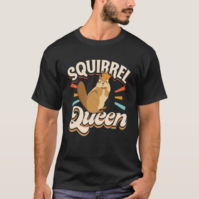 Cute Squirrels Rodent  Squirrel Queen T-Shirt (Front)