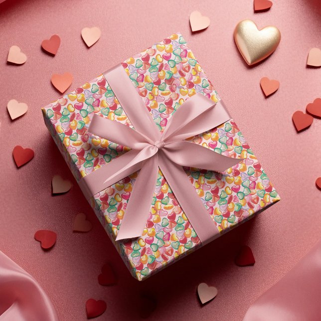 Cute Squishy Sweet Candy Heart Wrapping Paper (Creator Uploaded)