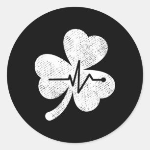 Cute St Paddys Day Nurses Scrub Top Nurse St Patri Classic Round Sticker