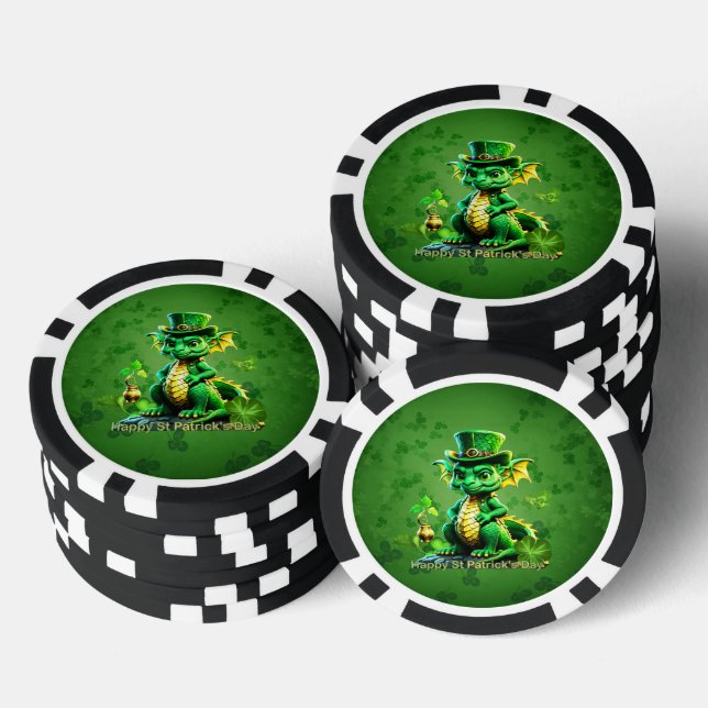 Cute St. Patrick’s Day dragon Poker Chips (Stack)