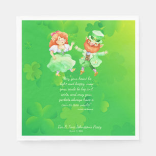 Cute St. Patrick’s Day Irish Elves Dancing Jig  Napkin