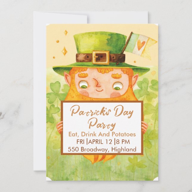 Cute St. Patrick’s Day Party Invitation (Front)