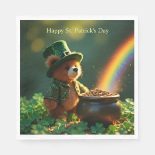 Cute St. Patrick’s Day Teddy Bear Napkin