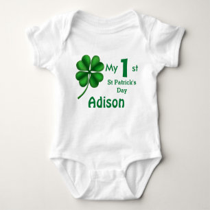 Cute St Patrick's Day Baby Boy or Girl Shamrock Baby Bodysuit