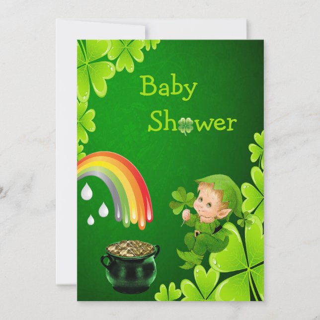 Cute St. Patrick's Day Baby Shower Invitation (Front)
