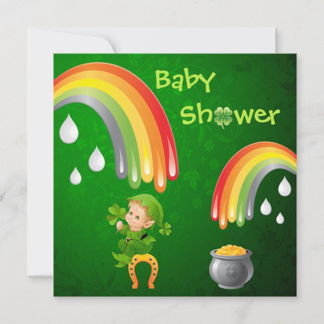 Cute St. Patrick's Day Baby Shower Invitation (Front)