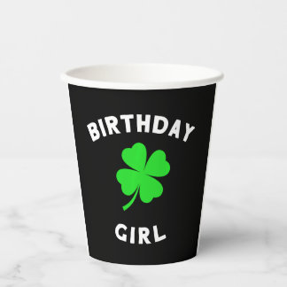 Cute St Patricks Day Birthday For Girls Paper Cups