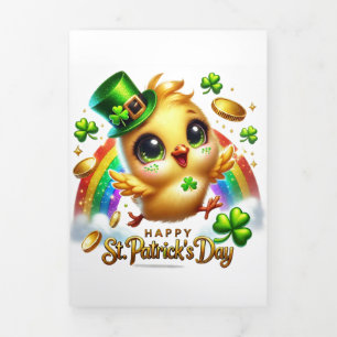 Cute St Patrick's Day card with Chicken