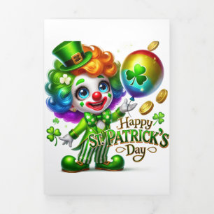 Cute St Patrick's Day card with Clown