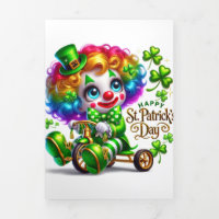 Cute St Patrick's Day card with Clown