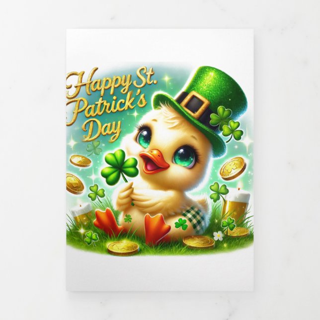 Cute St Patrick's Day card with Duck  (Cover)