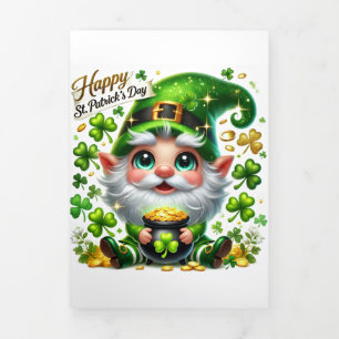 Cute St Patrick's Day card with Festival Gnome