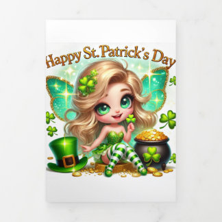 Cute St Patrick's Day card with Festive Fairy 