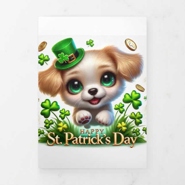 Cute St Patrick's Day card with Festive Puppy  (Cover)