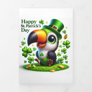 Cute St Patrick's Day card with Festive Toucan 