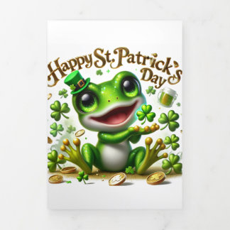 Cute St Patrick's Day card with Frog