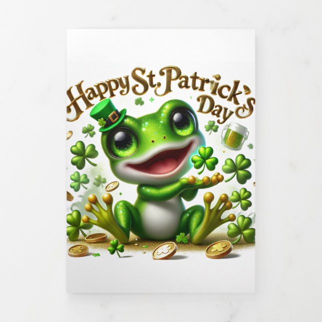 Cute St Patrick's Day card with Frog  (Cover)