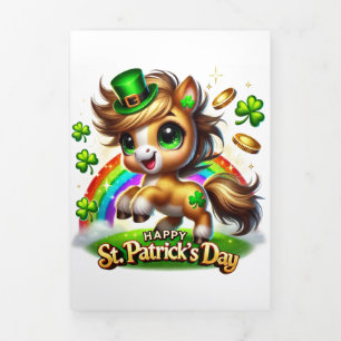 Cute St Patrick's Day card with Horse
