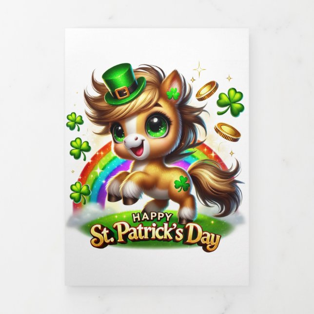 Cute St Patrick's Day card with Horse  (Cover)