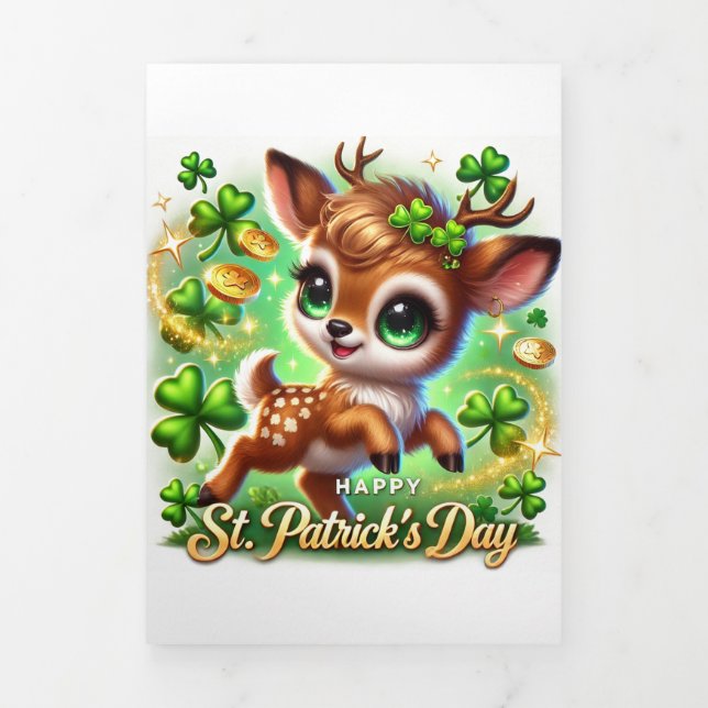 Cute St Patricks Day card with Irish Deer  (Cover)