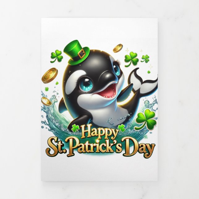 Cute St Patrick's Day card with Orca  (Cover)