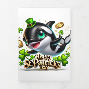 Cute St Patrick's Day card with Orca