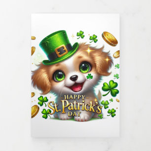 Cute St Patrick's Day card with Puppy