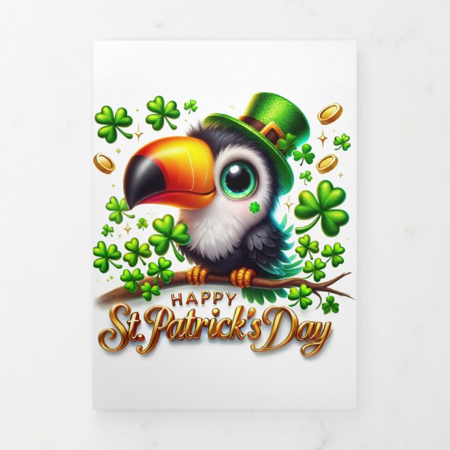 Cute St Patricks Day card with Toucan  (Cover)