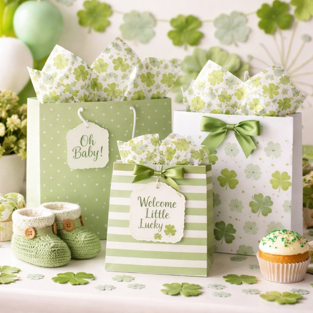 Cute St. Patrick's Day Clovers Tissue Paper (Creator Uploaded)