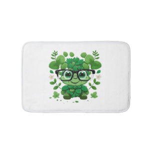 cute st Patricks day cute shamrock wherein glasses Bath Mat