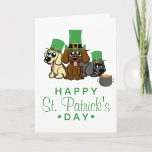 Cute St. Patrick's Day Dogs Leprechaun Hats Card