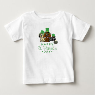 Cute St. Patrick's Day Dogs Leprechaun Hats Puppy Baby T-Shirt