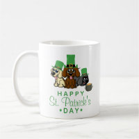 Cute St. Patrick's Day Dogs Leprechaun Hats Puppy