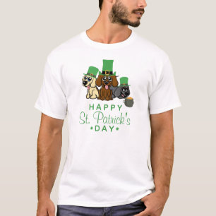 Cute St. Patrick's Day Dogs Leprechaun Hats Puppy T-Shirt