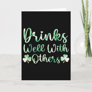 Cute St Patricks Day Drinking Tie Dye Drinks Well Card