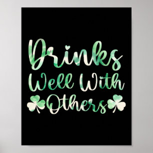 Cute St Patricks Day Drinking Tie Dye Drinks Well Poster