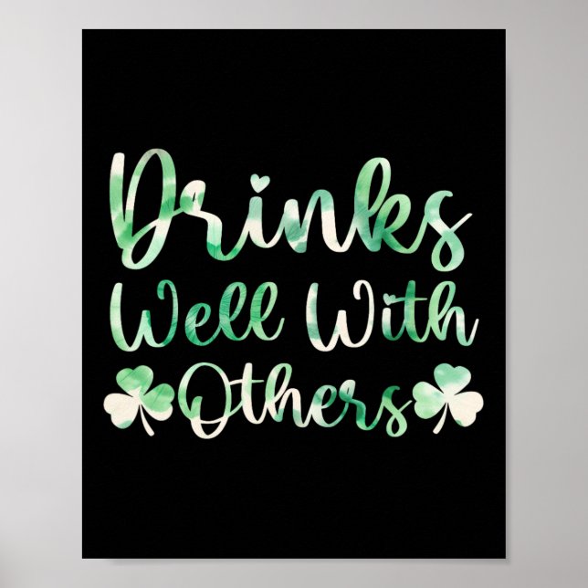 Cute St Patricks Day Drinking Tie Dye Drinks Well  Poster (Front)