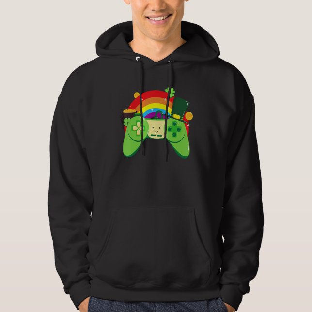 Cute St Patrick's Day Elements For Gamers Hoodie (Front)