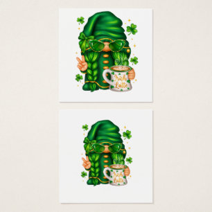Cute St Patricks Day Gnome Drinking Coffee