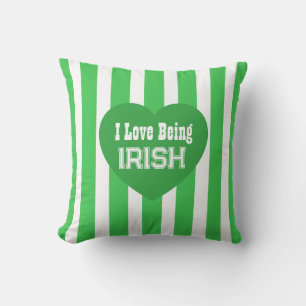 Cute St. Patrick's Day Green I Love Being Irish Cushion