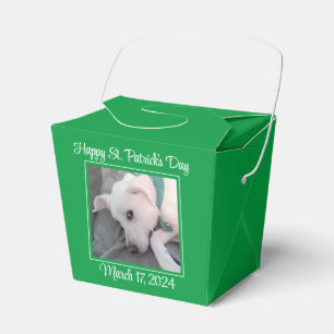 Cute St. Patrick's Day Green Lazy Dog Favour Box