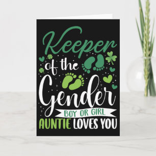 Cute St Patrick's Day Keeper Of The Gender Auntie Card