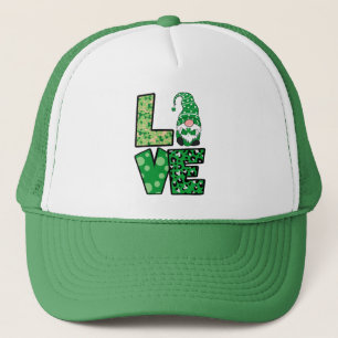 Cute St Patrick's Day Love Gnome Trucker Hat