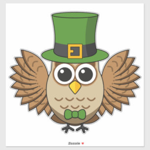 Cute St Patrick's Day Owl Cartoon