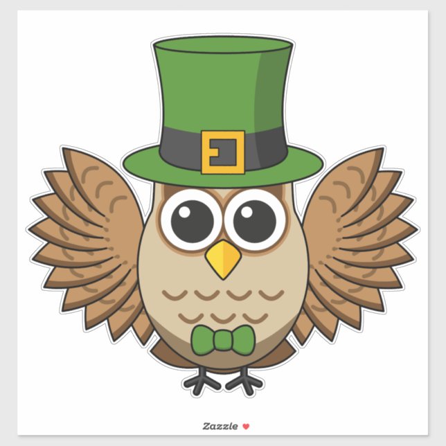 Cute St Patrick's Day Owl Cartoon (Sheet)