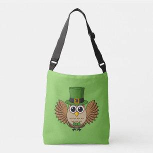 Cute St Patrick's Day Owl Cartoon Crossbody Bag