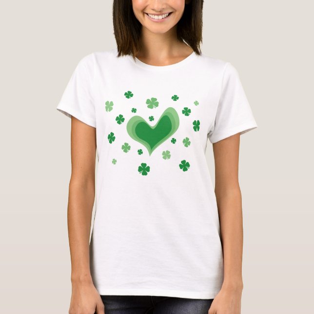 Cute St Patricks Day shirt with irish heart (Front)