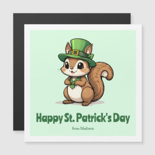 Cute St. Patrick's Day Squirrel Magnetic Card