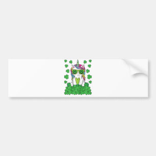 Cute St Patricks Day Unicorn Lepricorn Shamrock Bumper Sticker