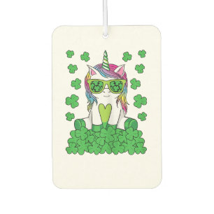 Cute St Patricks Day Unicorn Lepricorn Shamrock Car Air Freshener